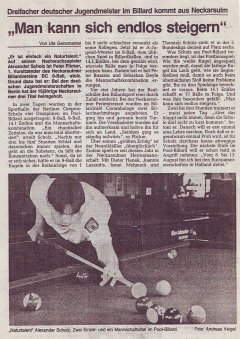 Alexander Scholz als Jugendspieler des BC-8-Ball e.V.